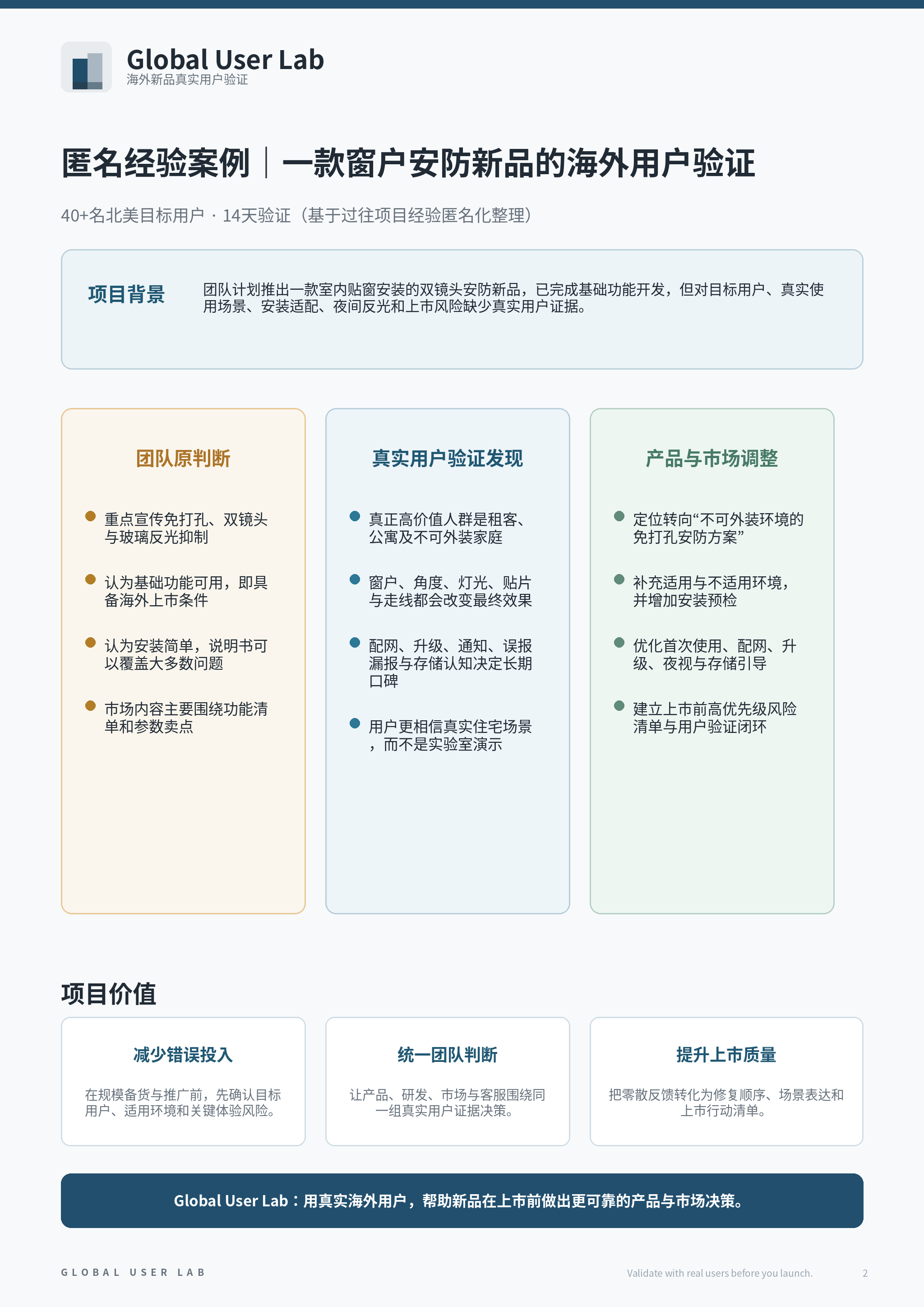 窗户安防新品海外用户验证匿名案例